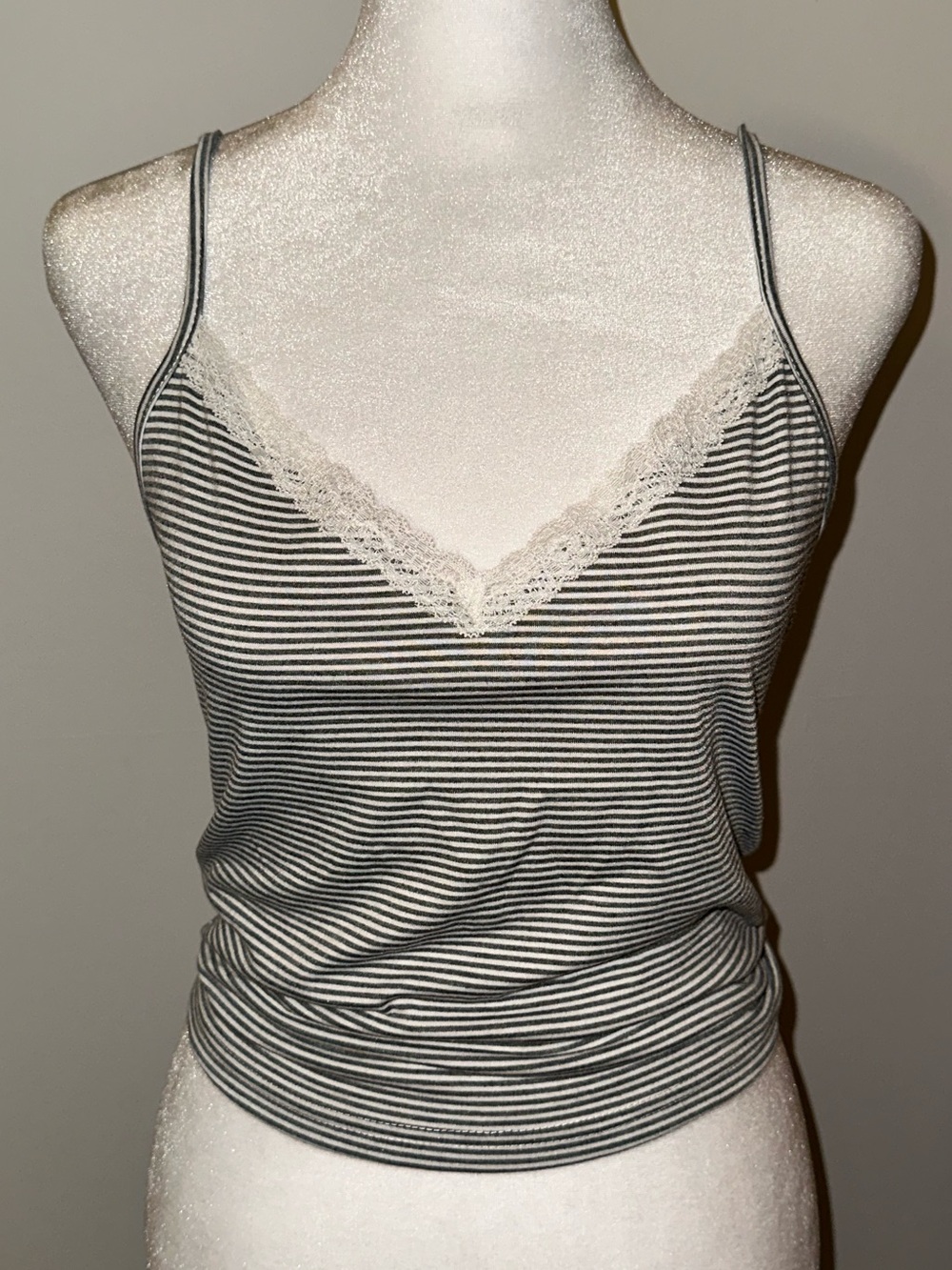 Women's Striped Lace-Trim Essential Soft Stylish Camisole Tank Top